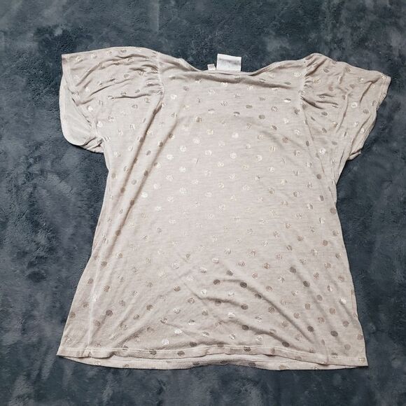 Dantelle Gold Foil Dots Print Top Shirt Size Small - Picture 4 of 8